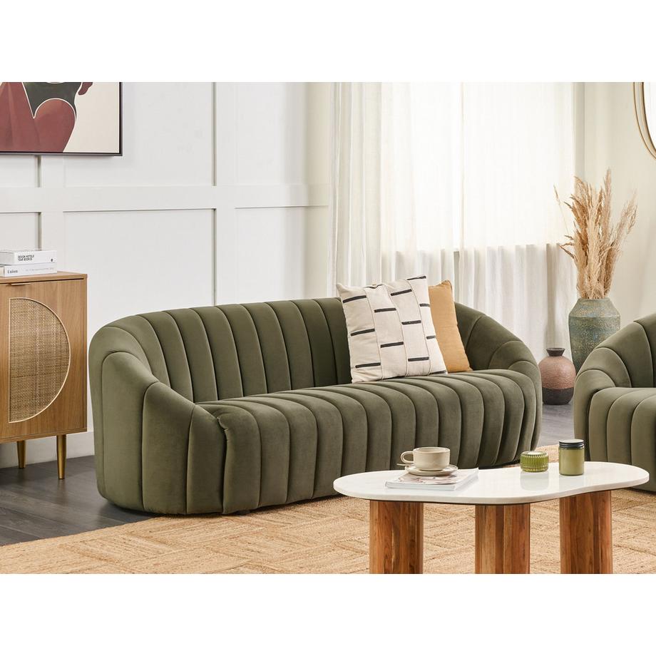 Beliani Canapé 3 places en Velours Rétro MALUNG  