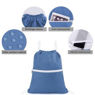 Only-bags.store Sac de sport à cordon avec poche extérieure et intérieure  