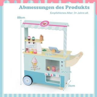 Northix  Camion de glaces enfants avec magasin de jouets de crème glacée en bois avec sorbetière verte 