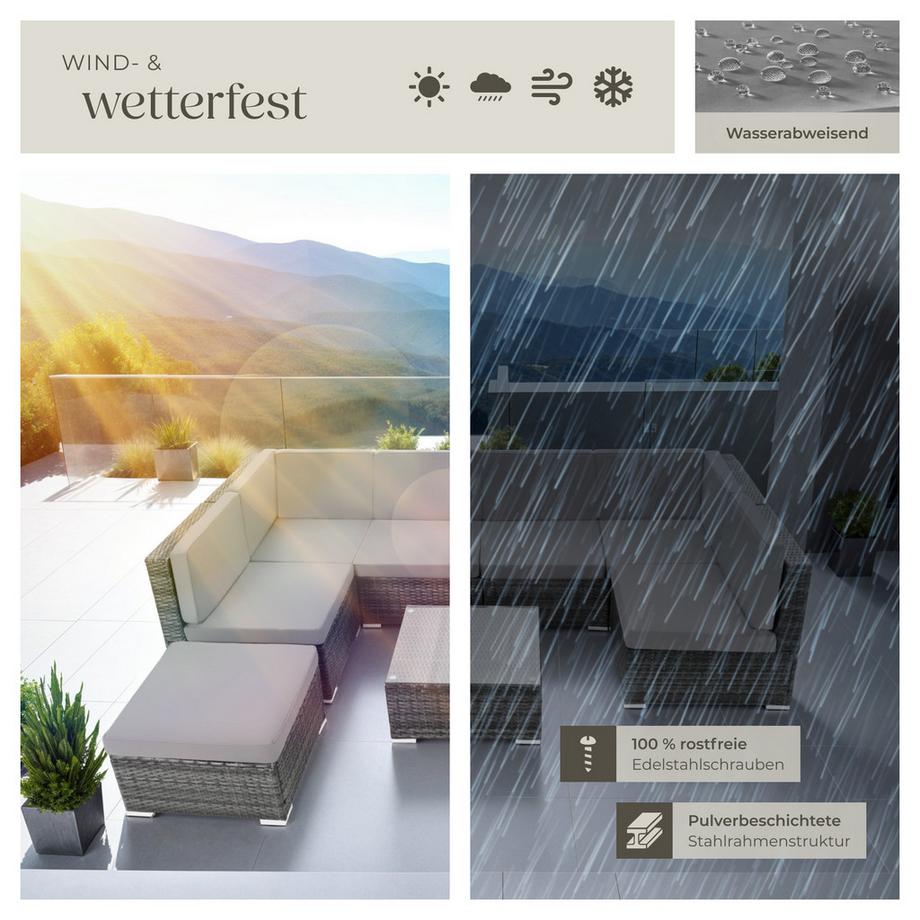 Tectake Salottino in rattan  Venezia da 6 a 7 persone  