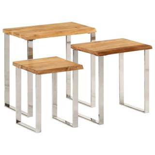 VidaXL  Table gigogne bois 