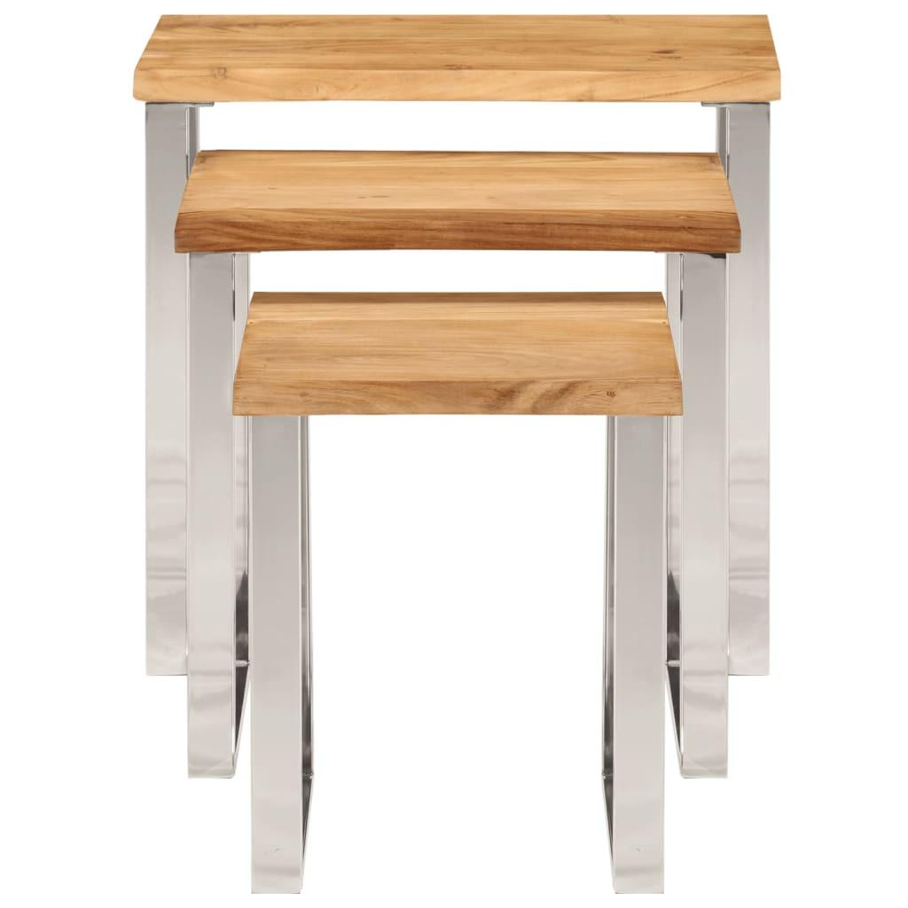 VidaXL  Table gigogne bois 