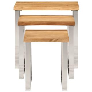 VidaXL  Table gigogne bois 