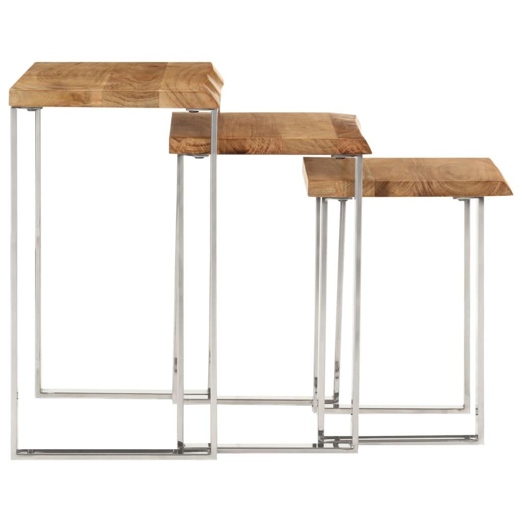 VidaXL  Table gigogne bois 