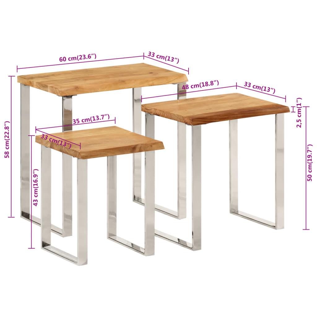 VidaXL  Table gigogne bois 