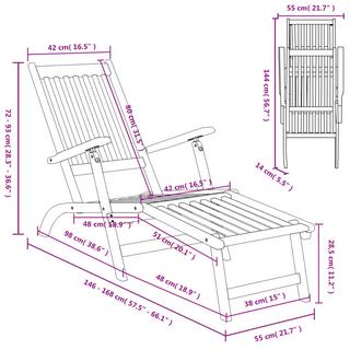 VidaXL Chaise longue bois d'acacia  