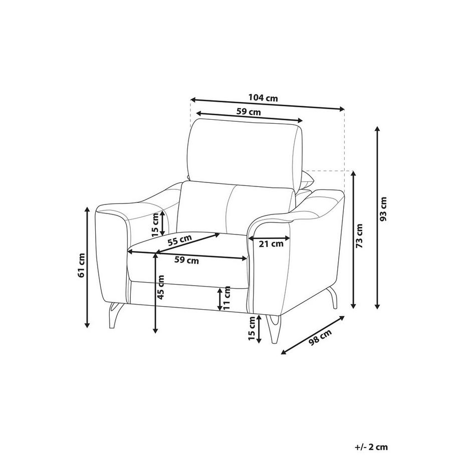 Beliani Fauteuil en Cuir Rétro NARWIK  