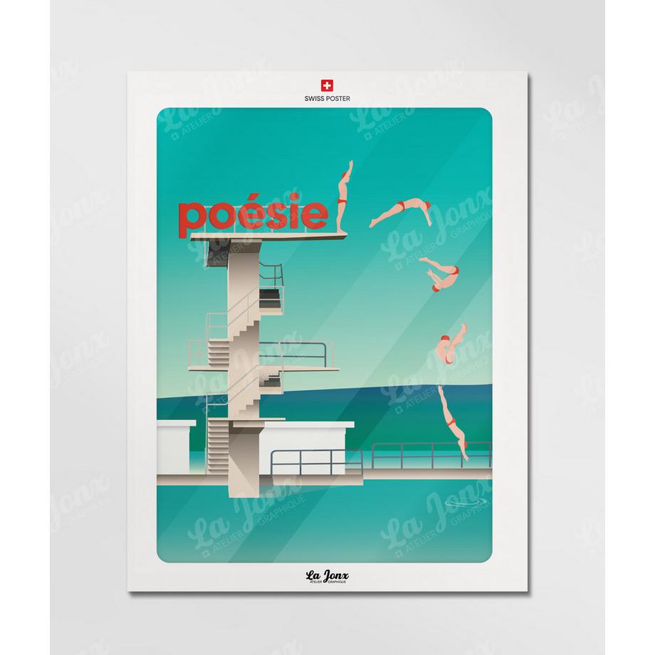 La-Jonx Affiche de Bains des Pâquis - Poésie  