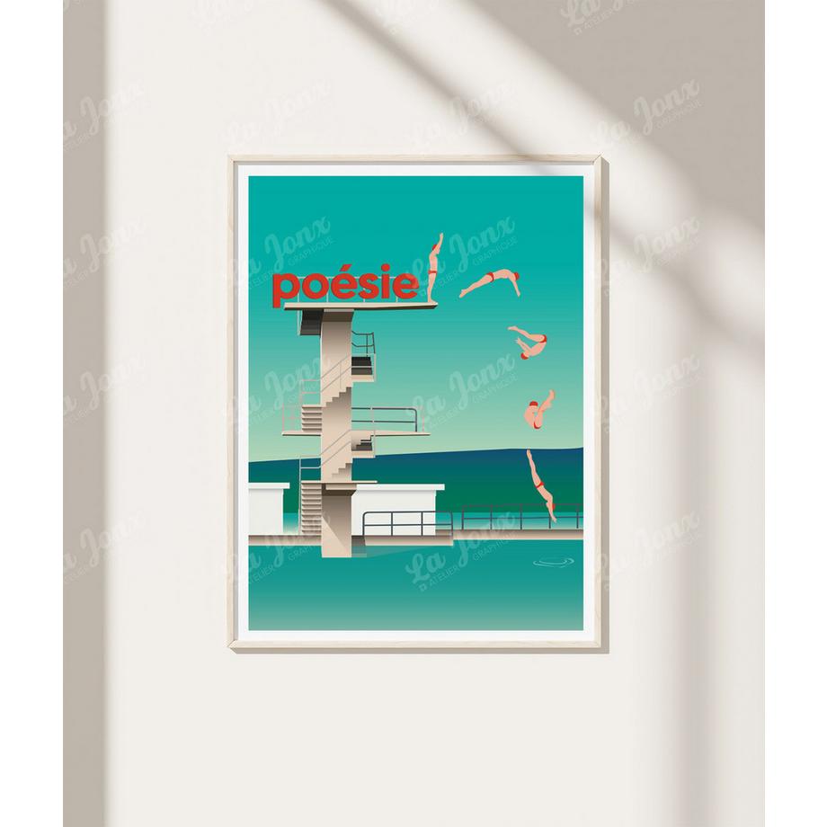 La-Jonx Affiche de Bains des Pâquis - Poésie  