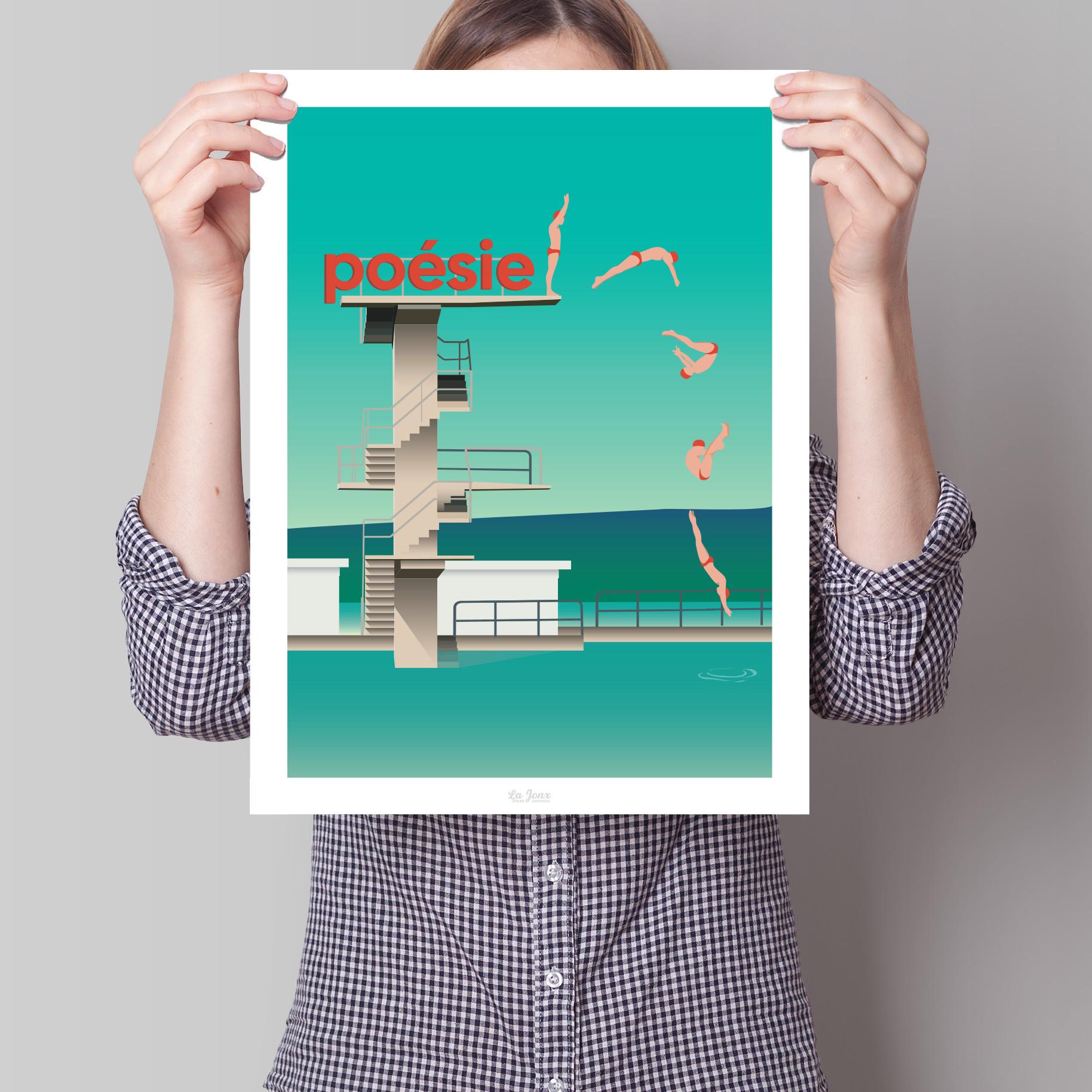 La-Jonx Affiche de Bains des Pâquis - Poésie  