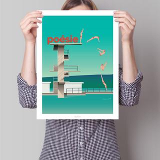 La-Jonx Affiche de Bains des Pâquis - Poésie  