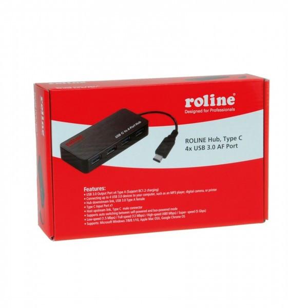 Roline  USB 3.0 Hub, 4 Ports, with Power Supply 