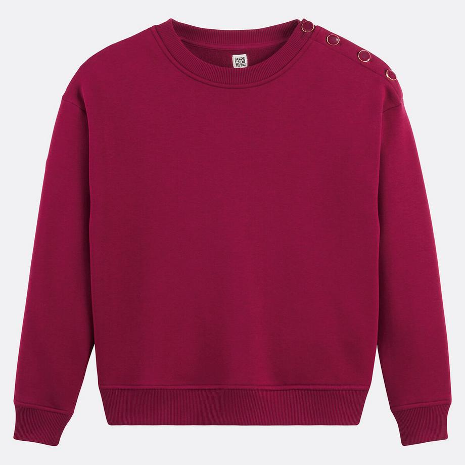 La Redoute Collections Rundhals Sweatshirt mit Schulterknöpfen  