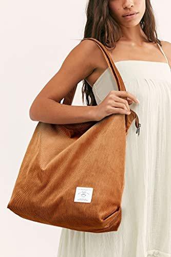 Only-bags.store  cord Tasche Umhängetasche mit Reißverschluss, Groß Shopper Tasche Tote Bag Handtasche 