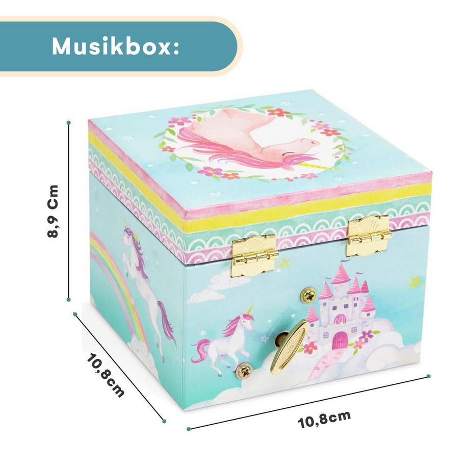 Only-bags.store  Schmuckkästchen mit drehendem Einhorn, Spieluhr 