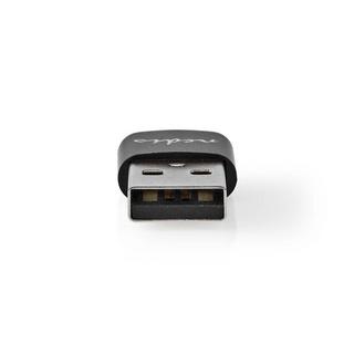 Nedis  Adaptateur USB-A | USB 2.0 | USB-A mâle | USB-C™ femelle | 480 Mbps | Rond | Nickelé | Noir | Boîte 