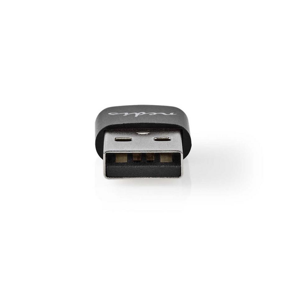 Nedis  USB-A Adapter | USB 2.0 | USB-A Stecker | USB-C™ Buchse | 480 Mbps | Rund | Vernickelt | Schwarz | Box 