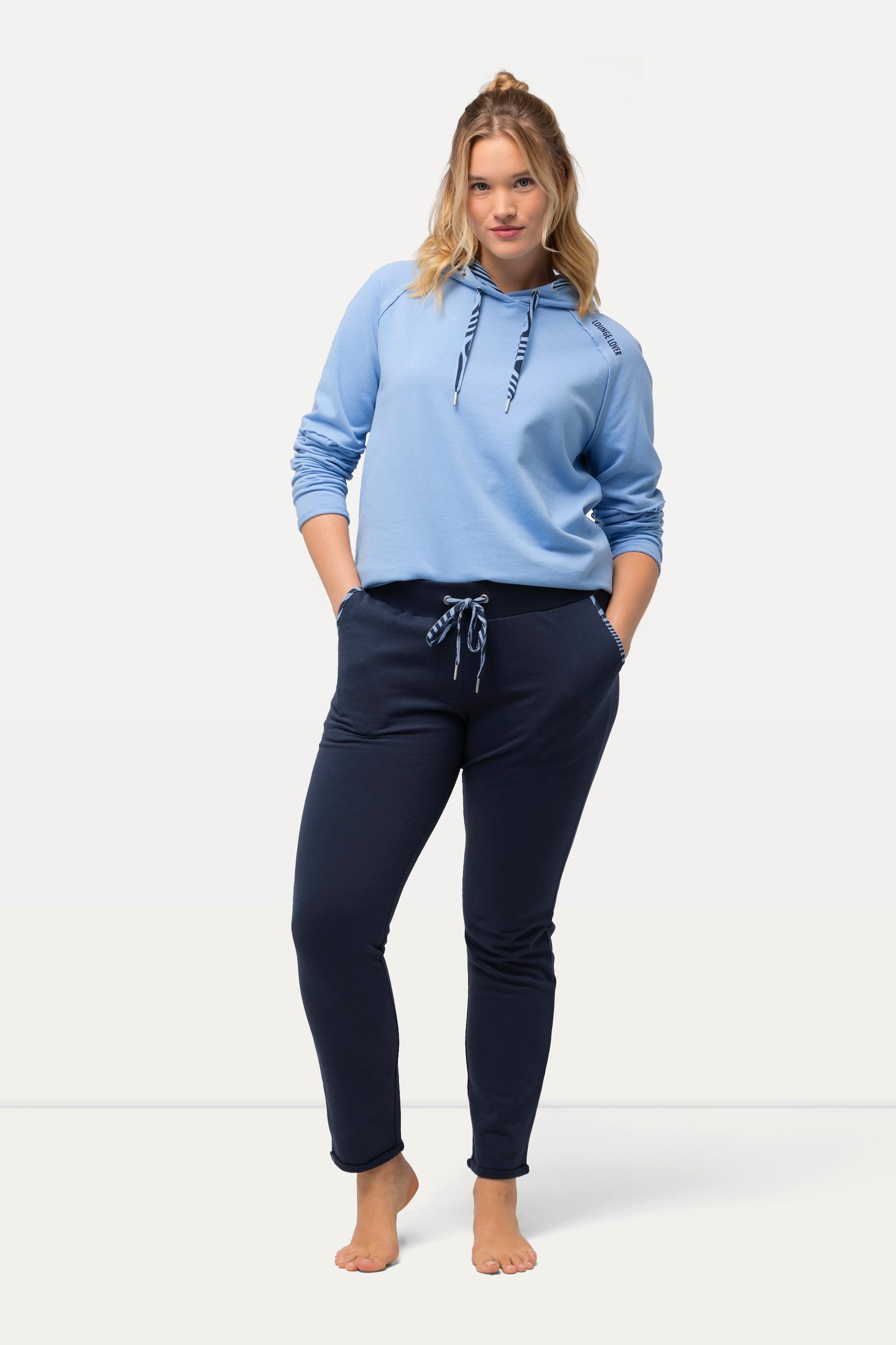 Ulla Popken  Loungewear-Hose, schmales Bein, Elastikbund, Rollkante 