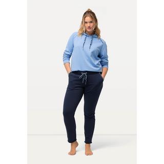 Ulla Popken  Loungewear-Hose, schmales Bein, Elastikbund, Rollkante 