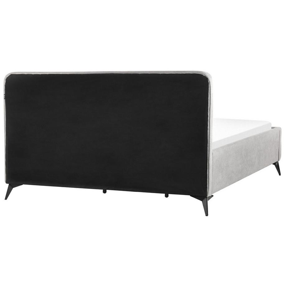 Beliani Lit avec sommier en Tissu Traditionnel VALOGNES  