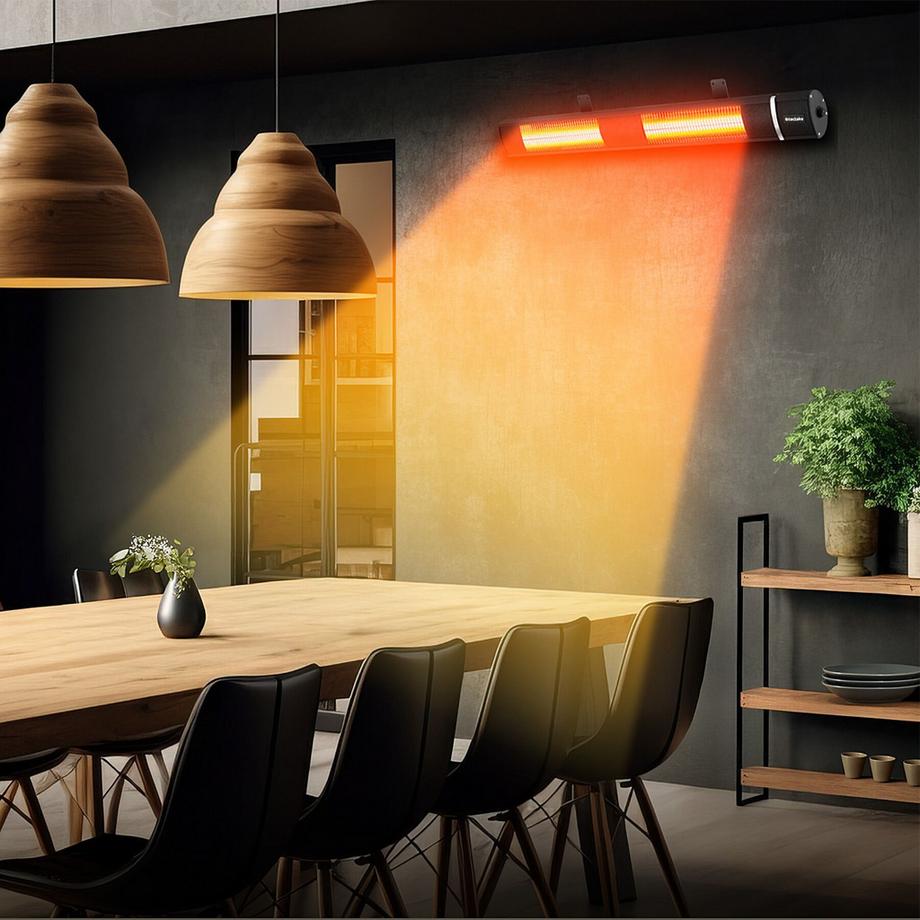 Tectake Radiateur infrarouge SOLARIS HORIZON 3 niveaux de puissance, 1000, 2000 et 3000 W  