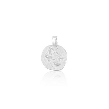 Pendentif signe du zodiaque balance or blanc 750, 16x22mm