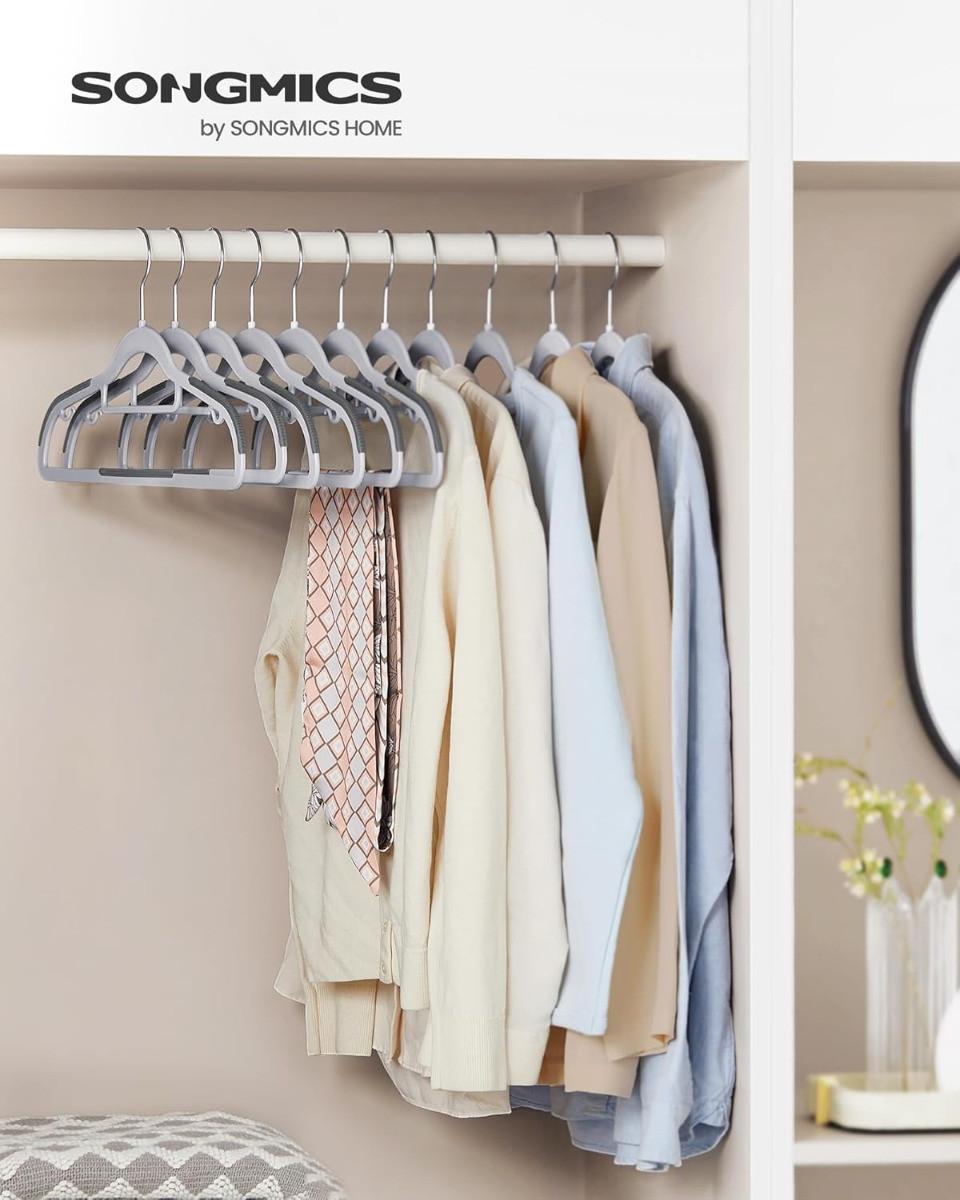 Songmics Appendini sottili antiscivolo con ganci girevoli a 360°, set da 30  