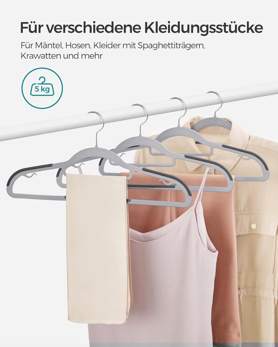 Songmics Appendini sottili antiscivolo con ganci girevoli a 360°, set da 30  