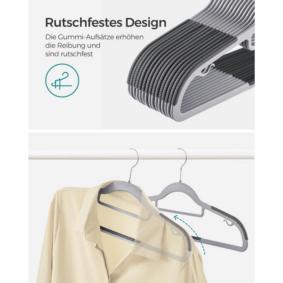 Songmics Appendini sottili antiscivolo con ganci girevoli a 360°, set da 30  