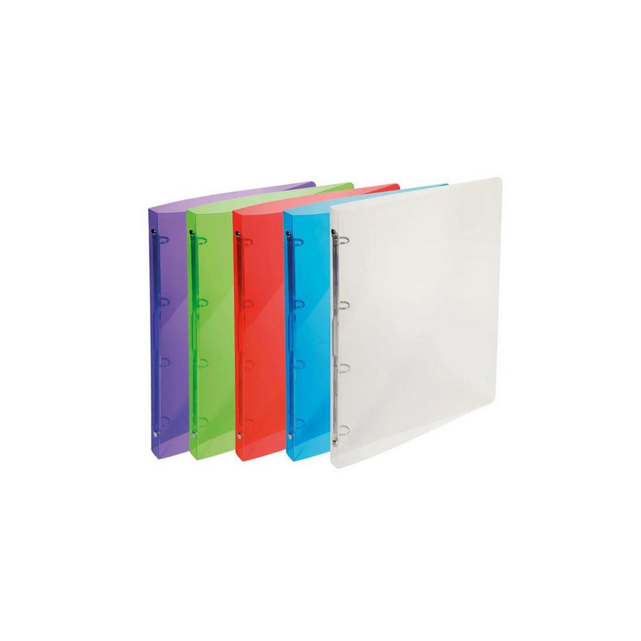 Classeur 4 anneaux 15 mm polypropylène Crystal colours - A4 - x 30