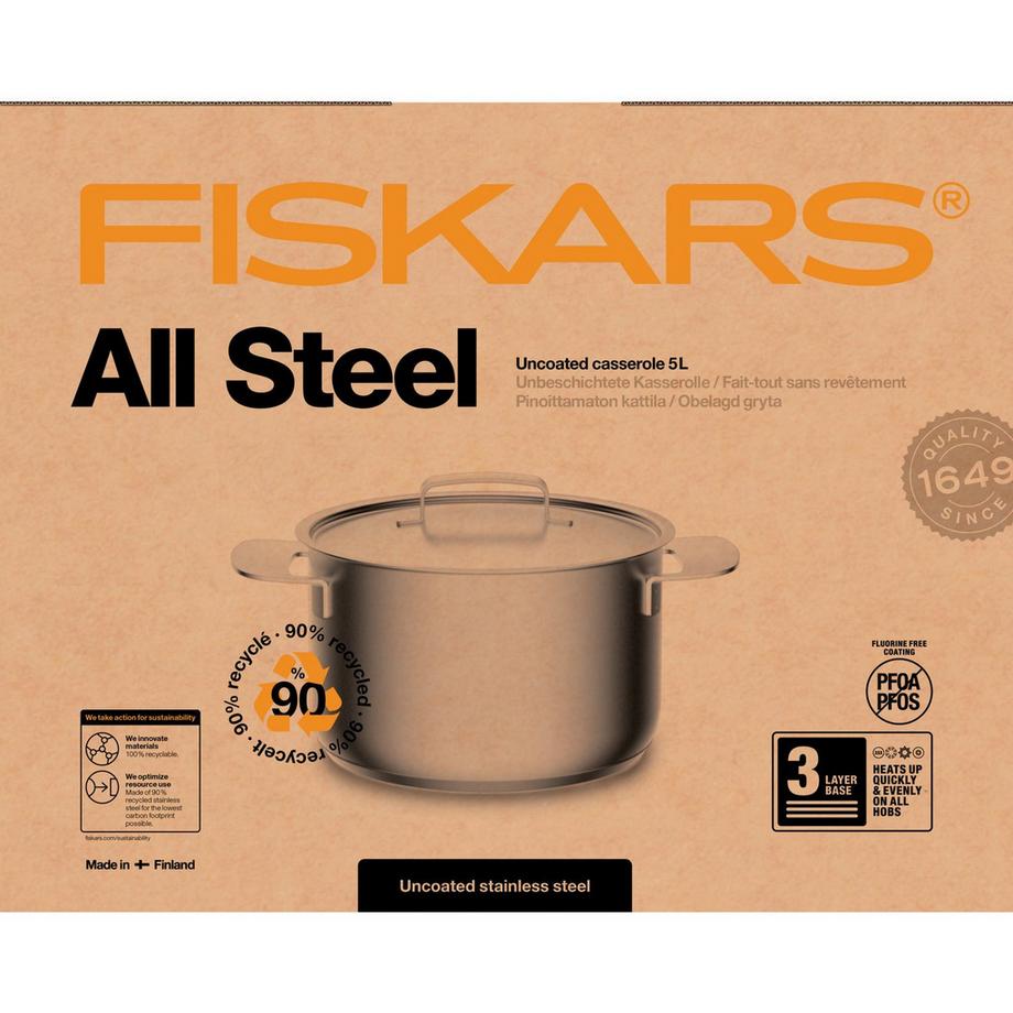 Fiskars Pentola tutta in acciaio da 5,0 litri  