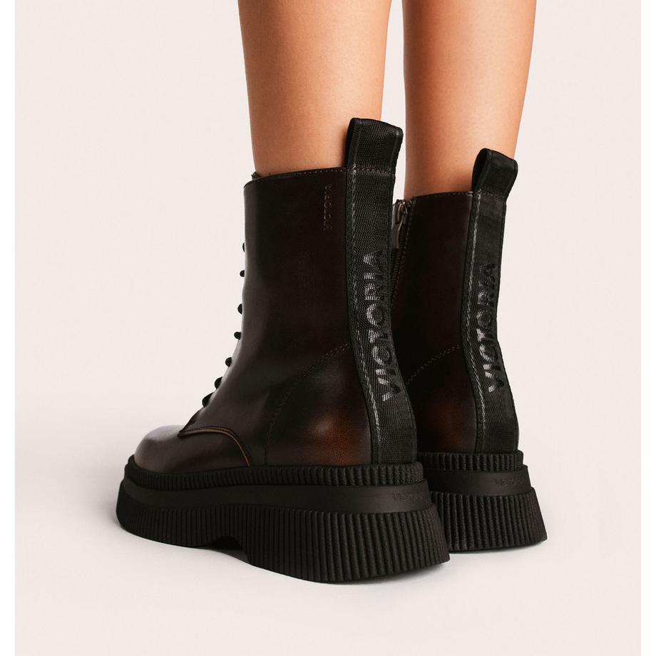 Victoria  damen stiefeletten dublin cordones efecto piel 
