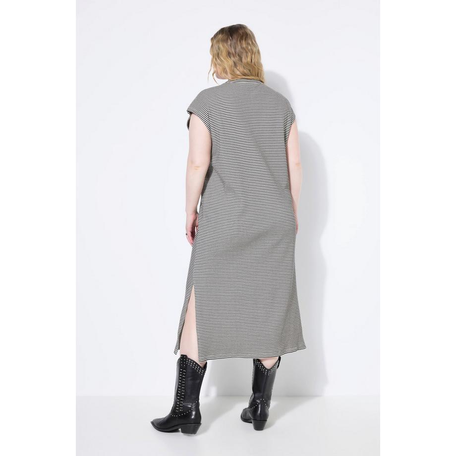 Studio Untold Abito Midi Oversize Jersey Rigato Spalle Valorizzate  