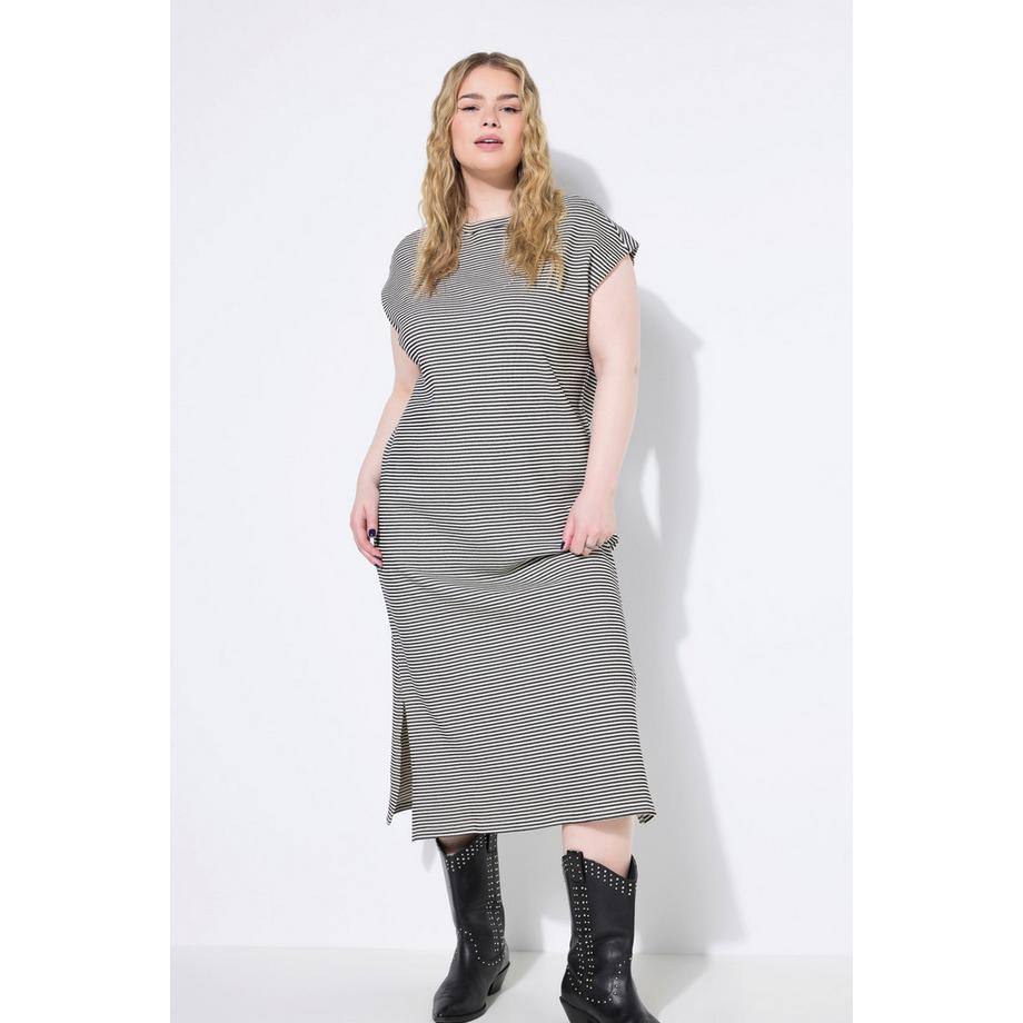 Studio Untold Abito Midi Oversize Jersey Rigato Spalle Valorizzate  