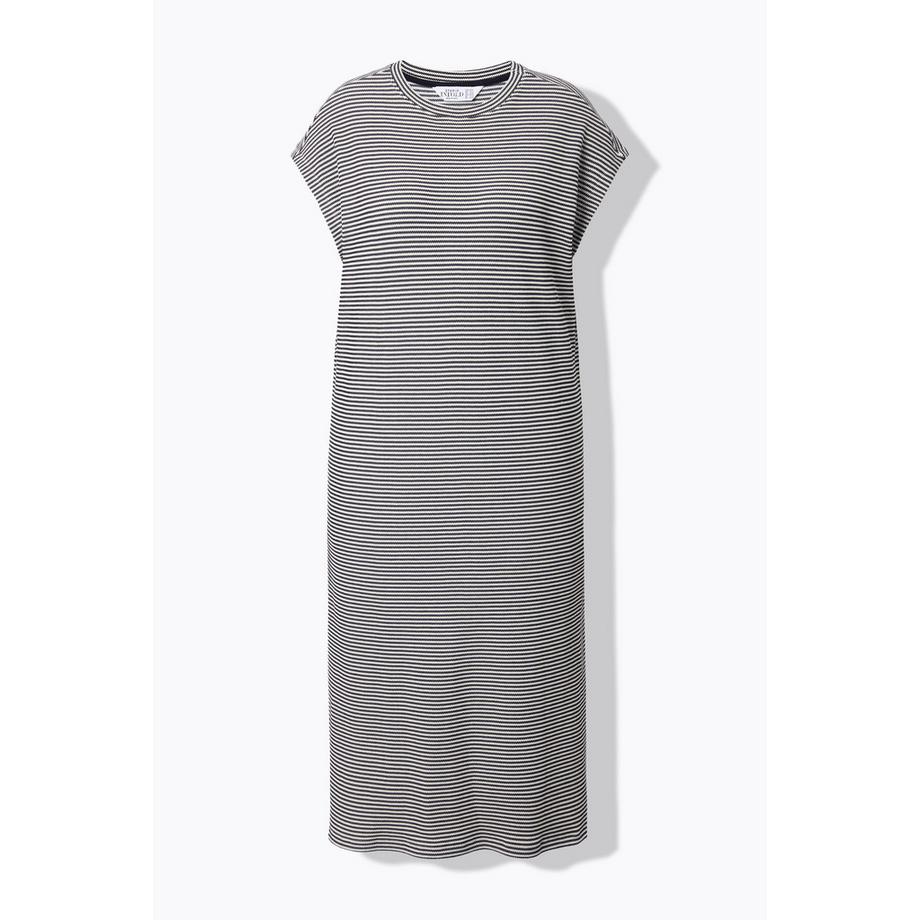 Studio Untold Abito Midi Oversize Jersey Rigato Spalle Valorizzate  