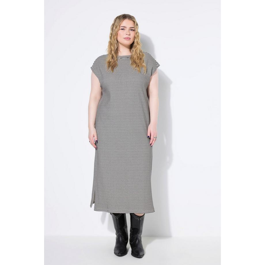 Studio Untold Abito Midi Oversize Jersey Rigato Spalle Valorizzate  