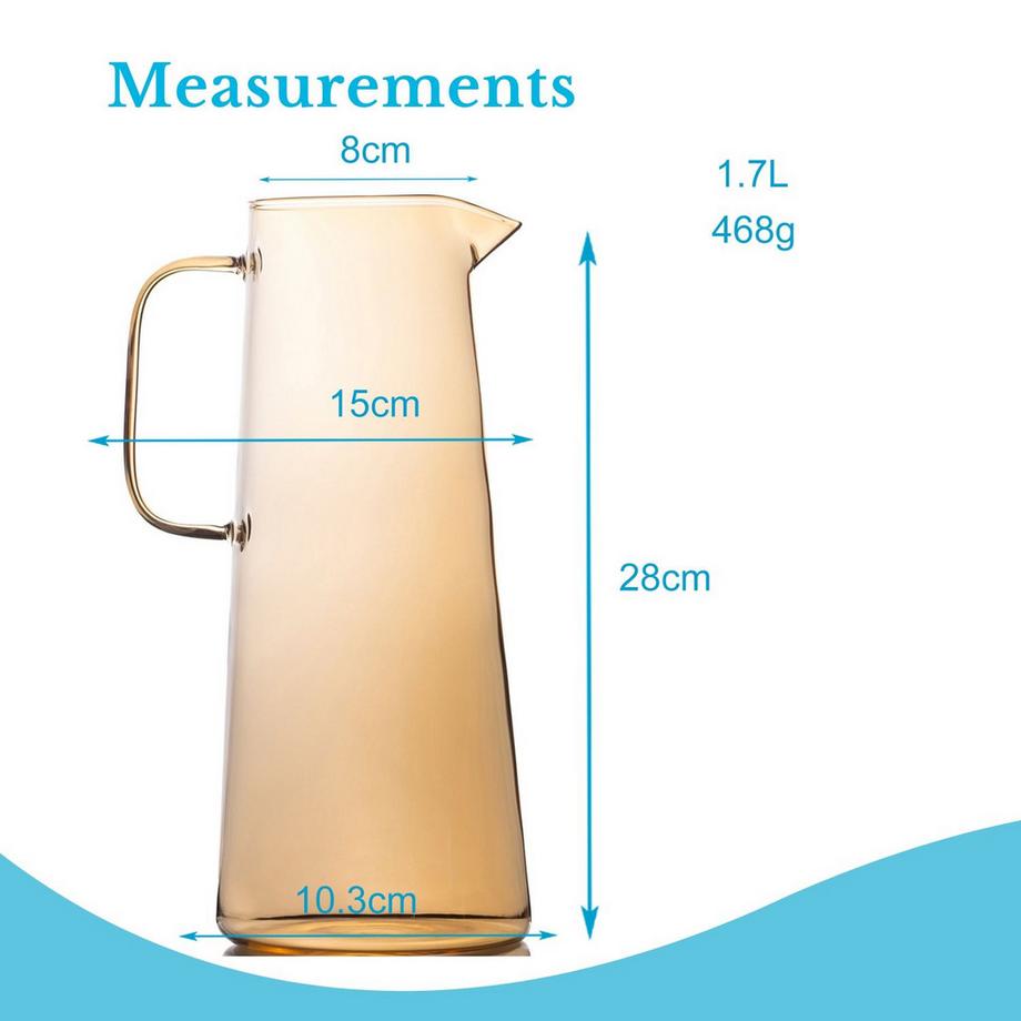 Intirilife Intirilife Carafe, Pichet en Verre, en Ambre  