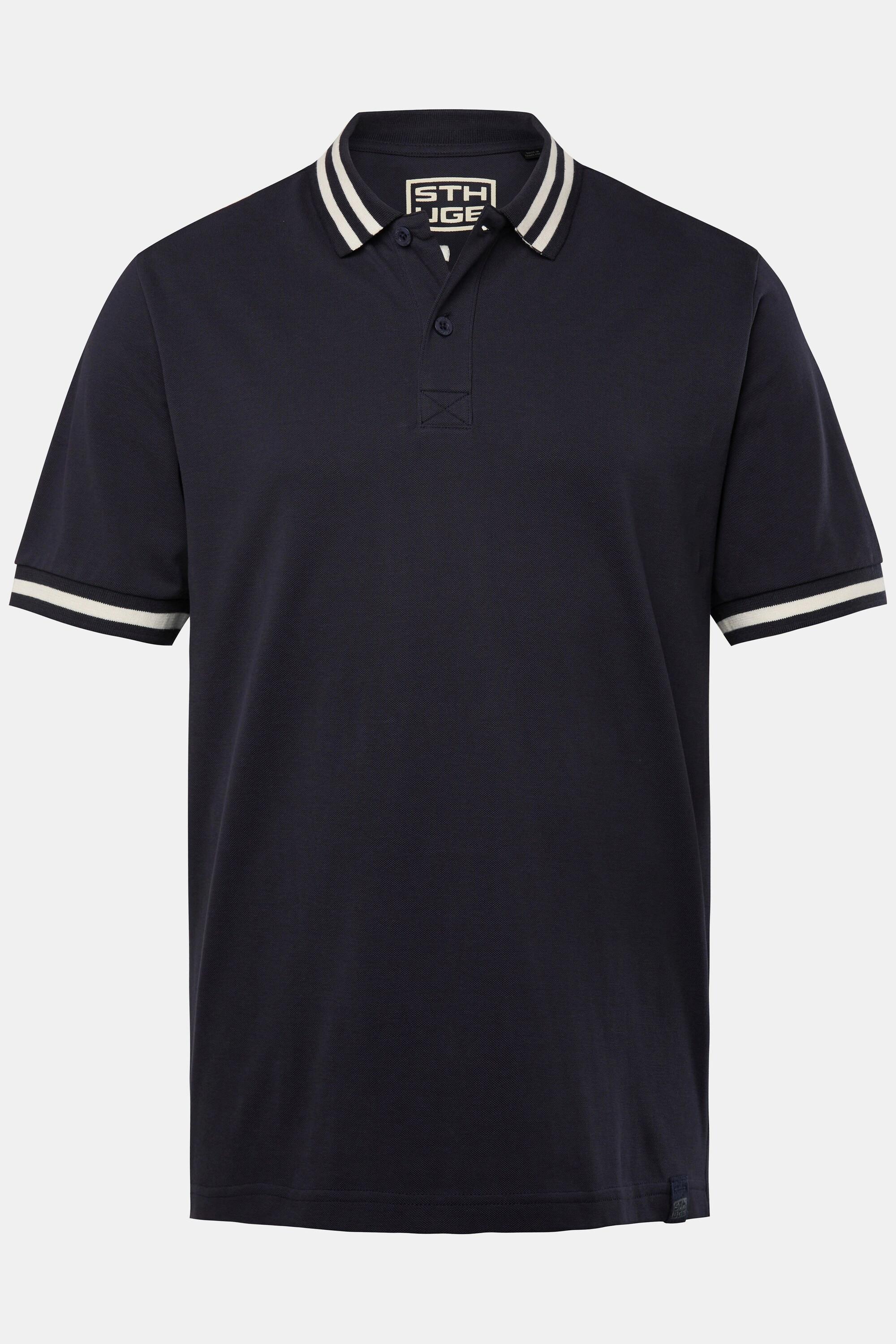 Sthuge  Maglia polo in piqué con ricamo sul retro e mezze maniche, fino alla tg. 8XL 