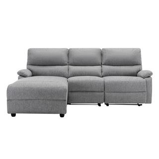 Vente-unique Ecksofa Relaxsofa elektrisch - Stoff - Ecke Links - Hellgrau - LUNANO  