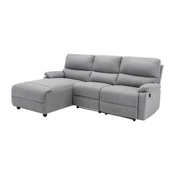 Ecksofa Relaxsofa elektrisch - Stoff - Ecke Links - Hellgrau - LUNANO