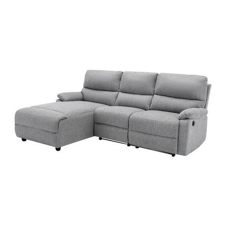 Vente-unique Ecksofa Relaxsofa elektrisch - Stoff - Ecke Links - Hellgrau - LUNANO  