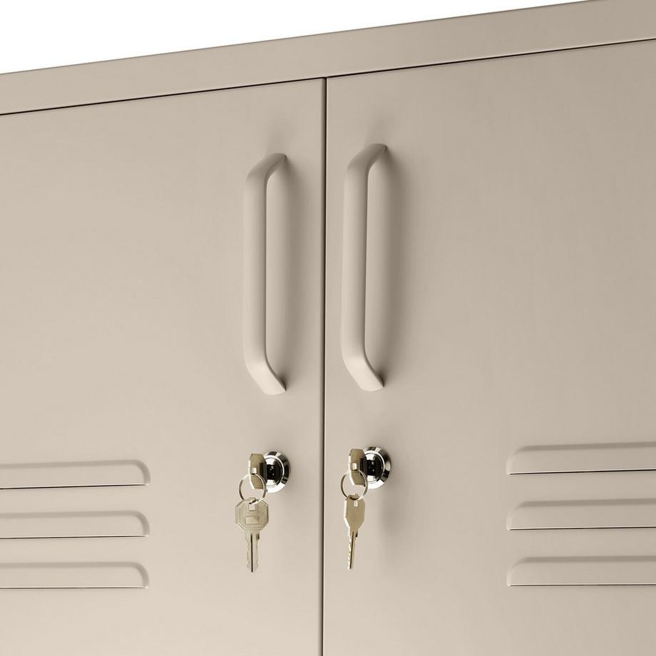 Tectake buffet métallique design minimaliste Baker 2 portes métalliques verrouillables avec fermeture magnétique individuelle  