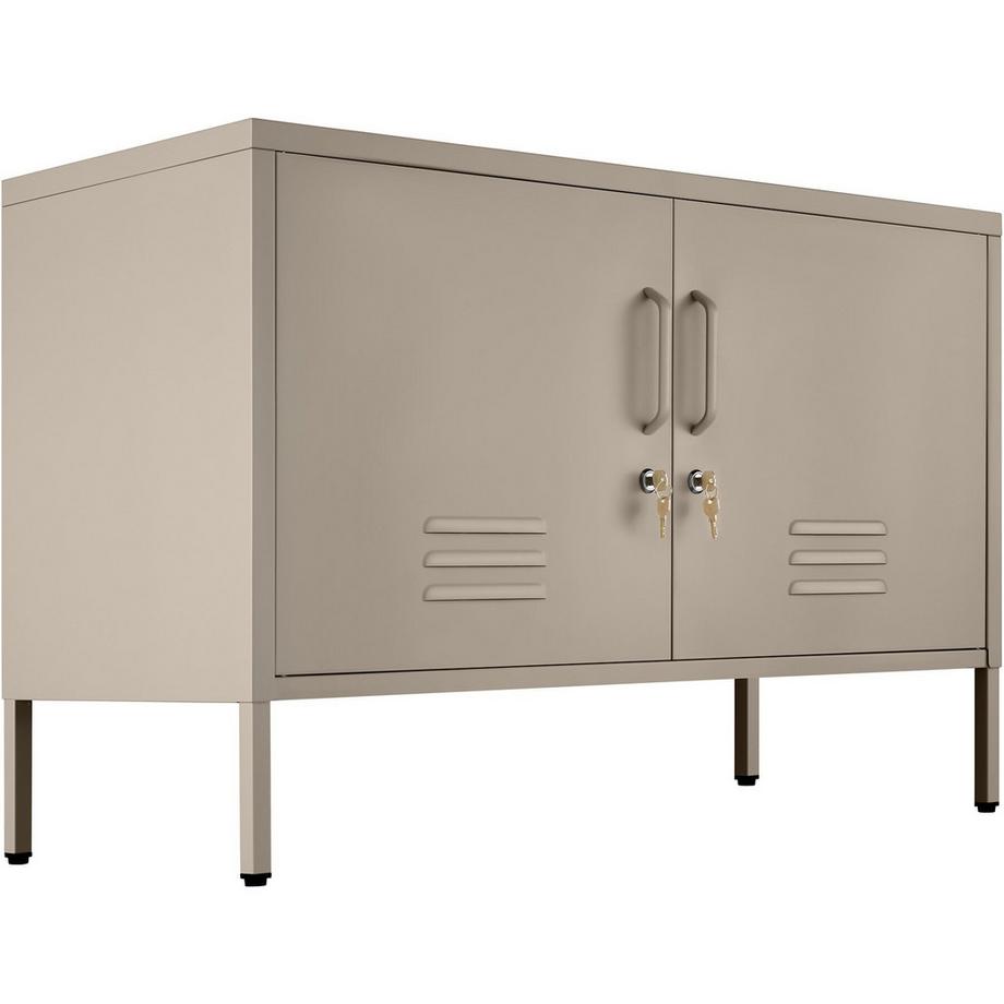 Tectake buffet métallique design minimaliste Baker 2 portes métalliques verrouillables avec fermeture magnétique individuelle  