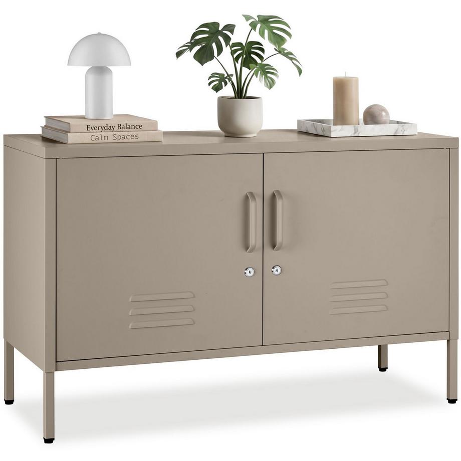 buffet métallique design minimaliste Baker 2 portes métalliques verrouillables avec fermeture magnétique individuelle