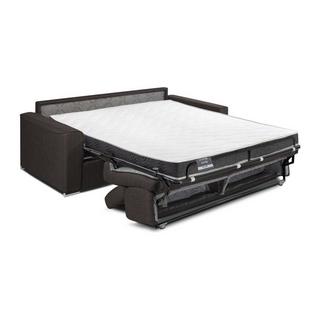 LINEA SOFA Schlafsofa 3-Sitzer - Liegefläche mit Lattenrost: 140 cm - Matratze: 14 cm mit Memory Schaum - Stoff - Braun - VIZIR  