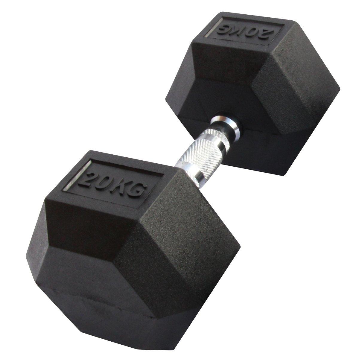 GladiatorFit  Haltère hexagonal "Hex Dumbbell" en caoutchouc 