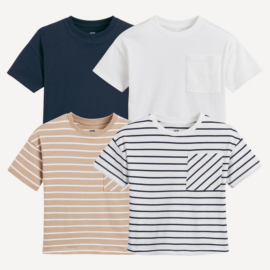 4er-Pack T-Shirts mit rundem Ausschnitt