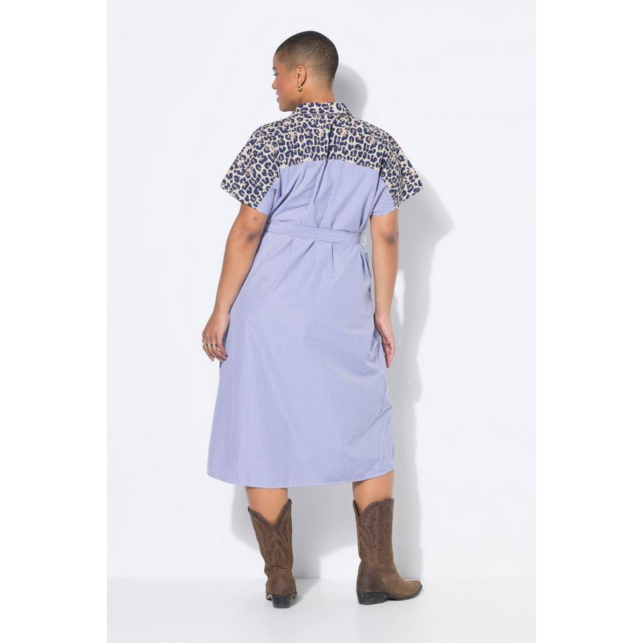 Studio Untold Robe Chemisier Oversize Écusson Léopard  