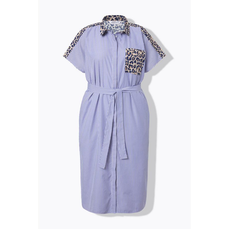 Studio Untold Robe Chemisier Oversize Écusson Léopard  