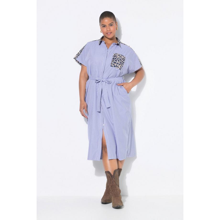 Studio Untold Robe Chemisier Oversize Écusson Léopard  